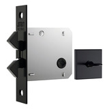 Fechadura Banheiro Wc Porta Madeira Aço Preto Fosco Stam Cor Preto