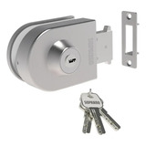 Fechadura De Pressão Vidro Porta De Correr Vidro Alvenaria Cor Inox Escovado