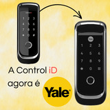 Fechadura Digital Biométrica De Sobrepor Yale Ybl 410b Cor Preto Com Detalhe Prata