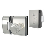 Fechadura Elétrica Porta Vidro Recorte 2 Folhas Abertura Interna Agl Cor Prata 12v