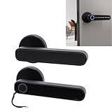 Fechadura Inteligente Com Alça Senha De Impressão Digital Aplicativo De Desbloqueio Porta Tipo C Maçaneta De Porta Inteligente Para Porta Grossa De 35 55mm