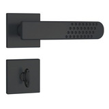 Fechadura Para Banheiro Stam 823 21 Quadrada Preto Fosco