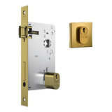 Fechadura Pivotante 55mm Quadrada Dourada Externa 1601 Stam Cor Dourado