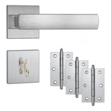 Fechadura Porta Banheiro Bwc Maquina 40mm Kit 3 Dobradiças