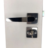 Fechadura Porta Banheiro Chave Fixa Quadrada Cromada Inox Cor Cromado