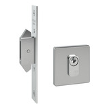 Fechadura Porta De Correr Externa Trava Inox Escovado Pado