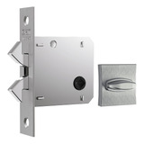 Fechadura Porta De Correr Wc 1006 Inox Escovado Ros quadrada