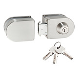 Fechadura Porta Vidro E Vidro 2 Folhas Fixação Pressão Correr Abrir Soprano Vv 057 Inox Prata
