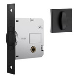 Fechadura Rolete 1025 Banheiro Roseta Quadrada Preta Wc Stam
