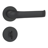 Fechadura Stam 823 37 Roseta Redonda Preto Para Banheiro