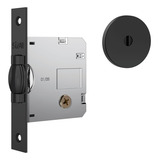 Fechadura Stam Rolete Porta Pivotante Tetra Redonda Black