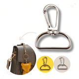 Fecho Mosquetão Base Reta 40x23mm 50 Pçs Dourado E Níquel Comprimento 23 Diâmetro 40
