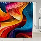Feelyou Cortina De Banho Arco-íris Cortina De Chuveiro Múltipla Para Crianças Adolescentes Padrão De Fita Conjunto De Cortina De Chuveiro De Banheiro Colorido Crianças Acessórios De Banheiro 72- X 78-