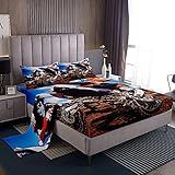 Feelyou Jogo De Cama Dirt Bike Para Meninos E Adolescentes Motocross Lençol Com Elástico Para Motocross 1 Lençol De Cima E 1 Lençol Com 2 Fronhas De Tamanho Completo