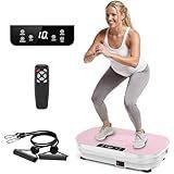 FEIERDUN Máquina De Exercício De Placa Vibratória Placa Vibratória Para Drenagem Linfática Plataforma De Vibração De Placa De Energia Para Perda De Peso Tonificação E Bem Estar Rosa