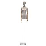 Female Mannequin Torso Manequim De Busto Feminino Torso Manequim De Costura De Vitrine Braços De Madeira Maciça Base De Aço Inoxidável Resistente Size Square Base 