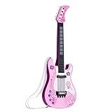 Fengny Guitarra Infantil Com Luzes E Sons Divertidos Instrumentos Musicais Educacionais Brinquedo De Guitarra Elétrica Para Crianças Crianças Meninos E Meninas Rosa