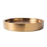 Fenteer Tigela De Resfriamento De Servidor Refrigerado Redondo Durável Para Frutos Do Mar Ostras Lagostins Barra De Aço Inoxidável Prato De Servir 28cm Ouro