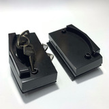 Ferragem Fechadura Blindex Porta De Vidro De Correr 2 Chave Cor Preto