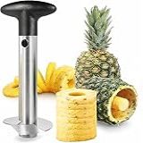 Ferramenta De Descaroçador E Fatiador De Abacaxi Cortador E Descaroço De Abacaxi De Aço Inoxidável à Prova De Ferrugem Descascador De Abacaxi Preto Com Alça Antiderrapante Cortador De Frutas Conveniente Preto 