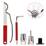 Ferramenta De Remoção De Cassete De Bicicleta- Kit De Ferramentas De Corrente De Bicicleta Com Chicote De Corrente- Chave Auxiliar Para Remoção De Anel De Bloqueio De Cassete De Bicicleta- Removedor