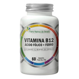 Ferro Ácido Fólico Vitamina B12 metilcobalamina 60cápsulas Flora Nativa