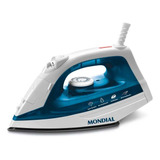 Ferro De Passar A Vapor Mondial F 32 Cor Branco Com Azul 110v