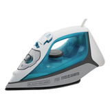 Ferro De Passar Roupa Black Decker Modelo Fx3060 Ferro Com Vaporizador E Base Antiaderente Azul E Branco 220v