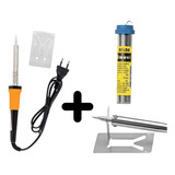 Ferro De Soldar 30 Watts Eda Com Suporte 1 Tubo Estanho 25