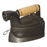 Ferro Passar Roupa A Brasa Alça Madeira Chaminé 20x10x15 5cm