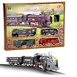 Ferrorama De Brinquedo Trem Elétrico Infantil Com Trilhos E 5 Vagões - Locomotiva Com Luz- 3 Formatos De Montagem- Estimula Coordenação E Imaginação