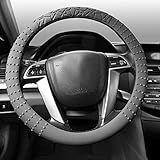 FH Group Capa Para Volante Cinza FH3002GRAY Silicone Com Pontas E Padrão Massageador De Aderência Para Roda Cor Serve Para A Maioria Dos Carros De Caminhões SUV Ou Van 