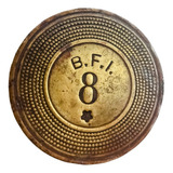 Ficha Antiga Bronze Banco Francês E Italiano Para Coleção