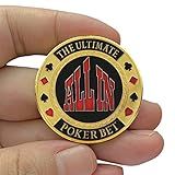 Ficha De Poker Profissional Personalizada Em Metal De Luxo Card Guard Protetor De Cartas De Pôquer   Estojo  ALL IN 
