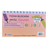 Ficha Pautada 5x8 Com 50 Folhas Blocada Degrade Tamoio