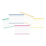 Ficha Pautada Blocada Borda Colorida 3x5 N 1 C 50 Folhas