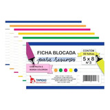 Ficha Pautada Blocada Colorida 5x8 N 3 C 50 Fls P resumos