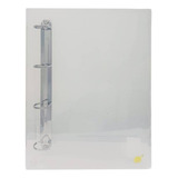 Fichário A4 4 Argolas Transparente Cristal Com Bolso Interno