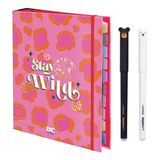 Fichario Feminino Material Escolar Kit Caneta Apagavel Tik