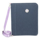 Fichário Glitter Kika A4 Pasta Universitária Feminina Zíper Cor Azul roxo89