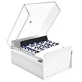 Fichário Para Fichas Tamanho 5x8 Índice Incluso Acrimet 923 8 Branco Com Tampa Cristal