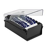 Fichário Porta Cartão De Visita Com Índice Índice AZ Incluso Acrimet Base De Metal Cor Preto Com Tampa Cristal 910 7 Preto Cristal
