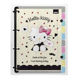 Fichário Universitário 4 Argolas Com 200 Folhas Hello Kitty