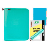 Fichário Universitário 4 Argolas Sweet Pastel Com Estojo Acp
