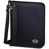 Fichário Universitário Com Alça E 4 Argolas Nylon Preto Acp 