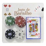 Fichas De Poker Com 24 Peças Baralho 54 Cartas De Papel