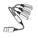 Fidioto Cabo Divisor Y USB Conector De Cabo De Extensão USB 1 Macho Para 3 Fêmeas Hub Extensor De Porta USB Dupla Adaptador De Divisão De Dados E Carregador Para Mac Carro Laptop PC Xbox One Series X S PS4 PS5