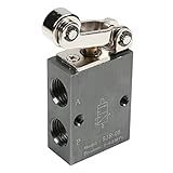 Fielect Válvula Solenoide De Controle De Ar Pneumático S3R 08 3 Vias 2 Posições Braço Alavanca Pneumática Válvula Mecânica
