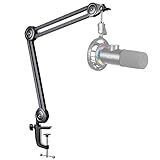 FIFINE Microphone Arm Stand Heavy Duty Boom Braço Suspensão Scissor Ajustável Mic Stand With Desk Mount Parafuso De 5 8 Gravatas De Cabo Para Gravação De Jogos Streaming Podcasting BM63