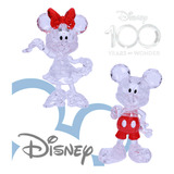 Figura Disney 100 Anos Bonecos Mickey E Minnie Mouse Crystal